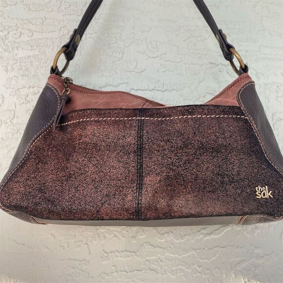 The Sak Women's Bronze Brown Metallic Leather Shoulder Bag - Picture 2 of 13